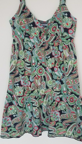LOFT paisley green dress - Picture 6 of 8